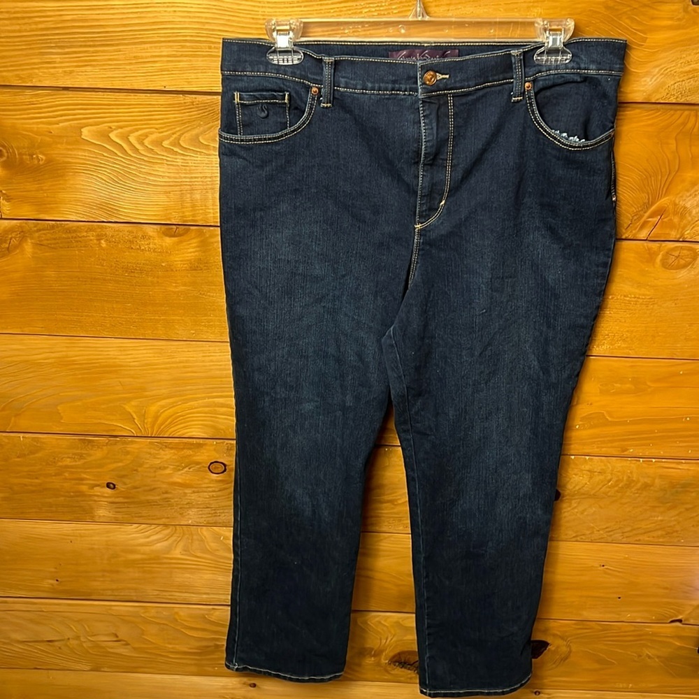 Gloria Vanderbilt Amanda‎ Women's Dark Wash Straight Leg Jeans Denim 18  retro